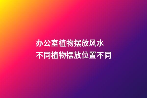 办公室植物摆放风水  不同植物摆放位置不同